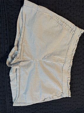 J. Crew Blue and White Striped High-Waist Shorts